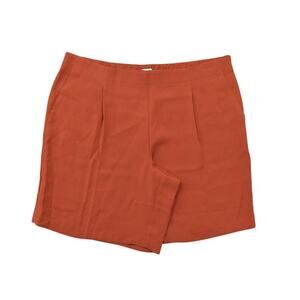 Loft Orange Chino Shorts Women's XL 100% Polyester Solid Elastic Waist